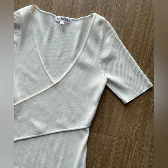 Good American Ribbed Knit Surplice Neck Dress Size 4 - Picture 1 of 7